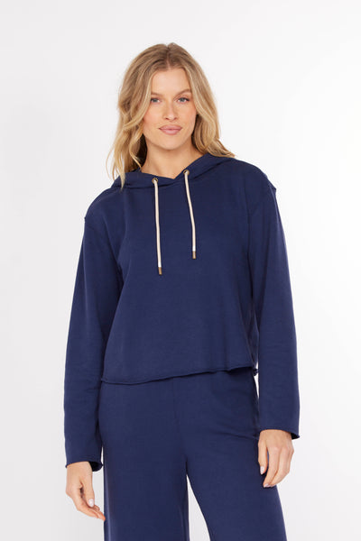 long sleeve shirttail hoodie