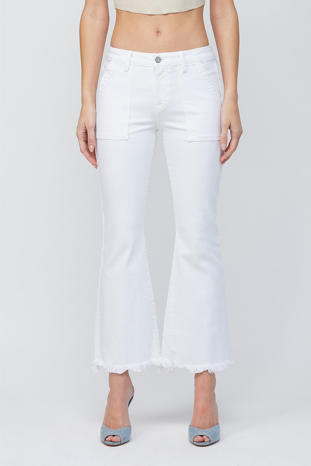 happi cargo flare crop jean