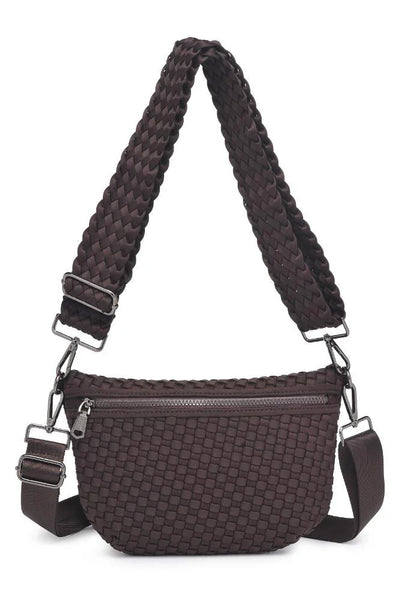 neoprene crossbody woven bag