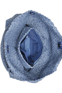 med woven denim tote
