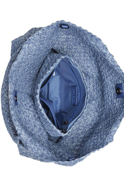 med woven denim tote