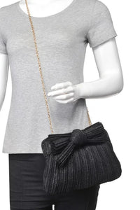 shimmer pleat clutch