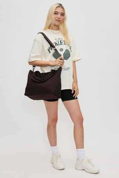med woven neoprene tote