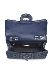 denim quilted chain handle bag