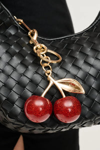 cherry key bag charm