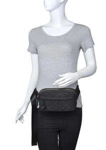 quilted nylon belt bag
