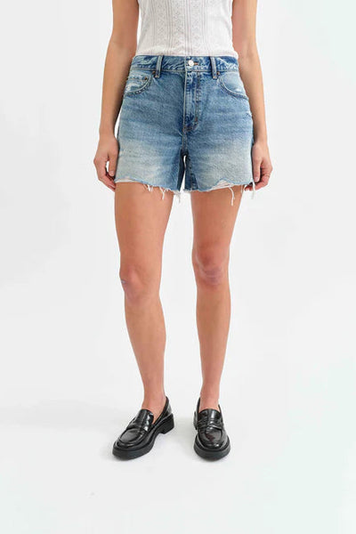 midrise loose denim short