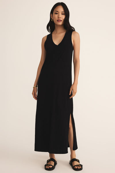 jersey v neck tank midi dress