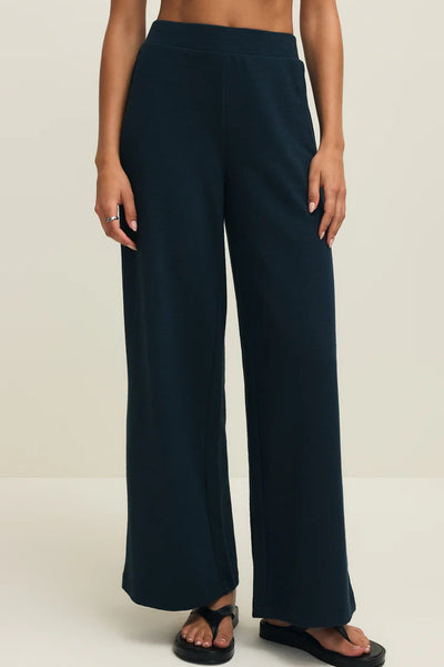 textured knit wide leg pant