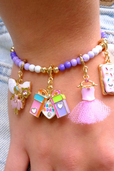 girls purple bead bracelet