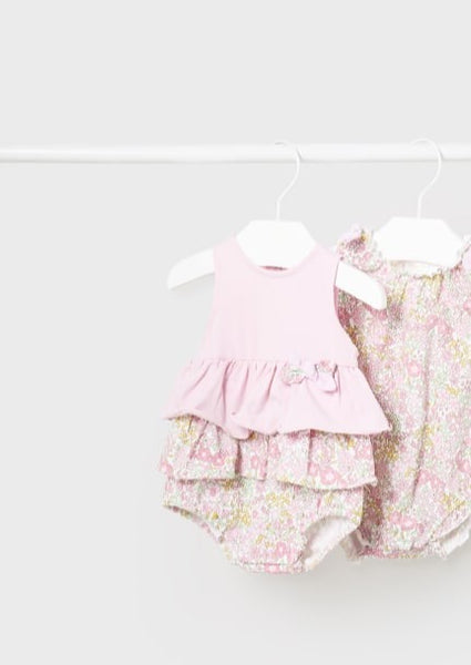 baby floral bottom jersey romper
