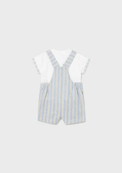 baby boy linen stripe shortall + tee