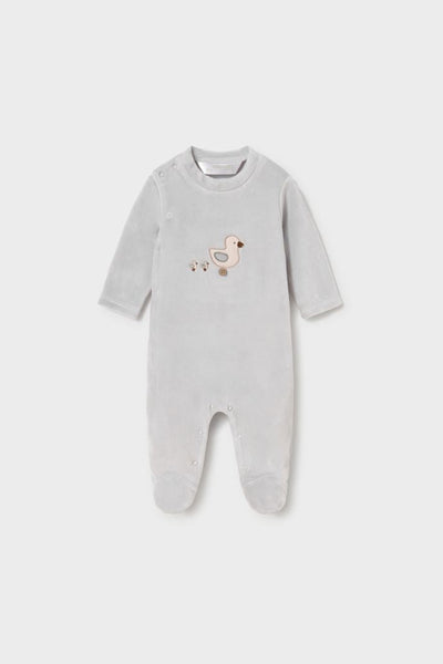 baby velour footie ducks
