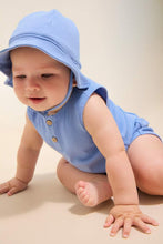 Load image into Gallery viewer, baby rib henley, shorts + hat set

