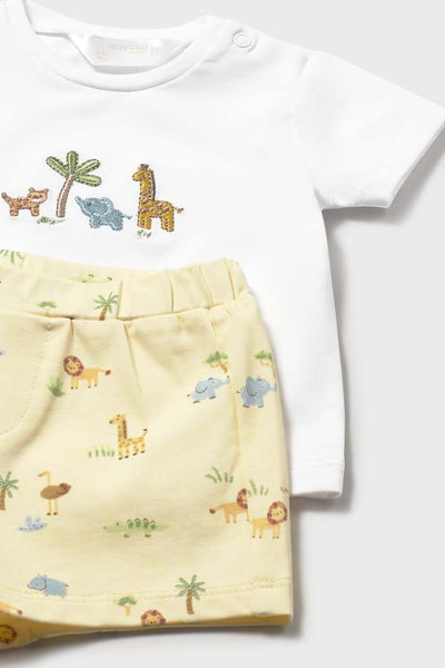 baby safari animals + short set
