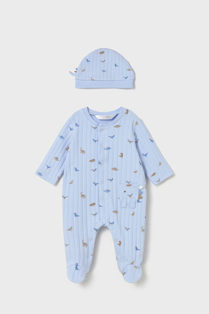 baby dino rib footie + hat