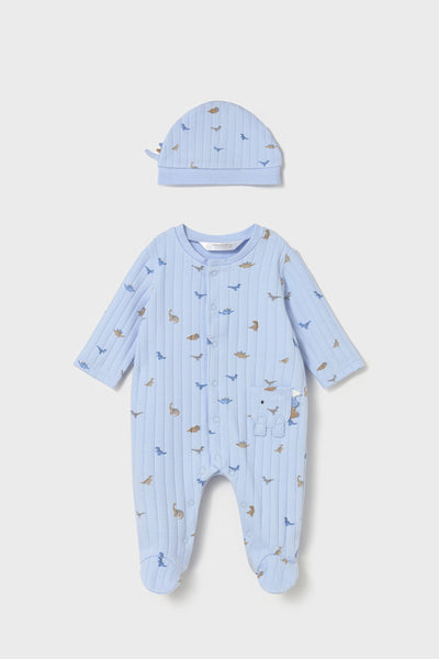 baby dino rib footie + hat