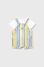 Load image into Gallery viewer, baby stripe shortall + tee set
