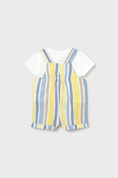 baby stripe shortall + tee set
