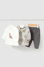 Load image into Gallery viewer, baby dino zip hoodie + pant + tee set
