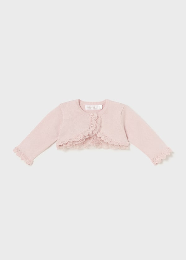 baby lace trim cardigan