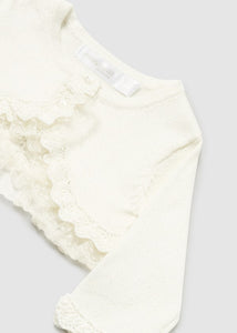 baby lace trim cardigan