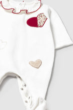 Load image into Gallery viewer, baby hearts velour footie
