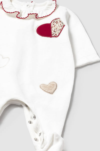 baby hearts velour footie