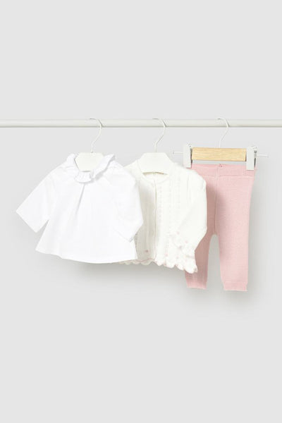 baby cardigan + tee + pant set