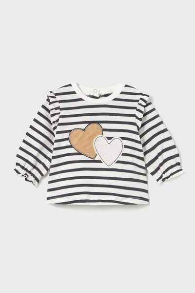 baby 2 hearts stripe tee