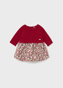 baby knit + print skirt dress