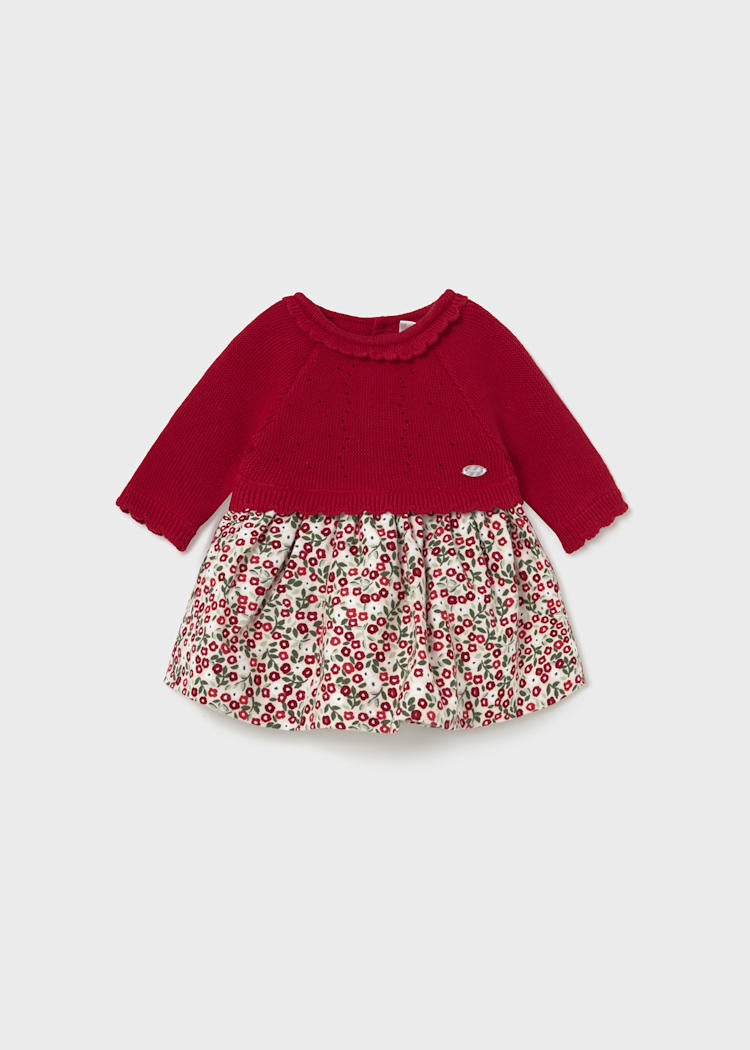 baby knit + print skirt dress