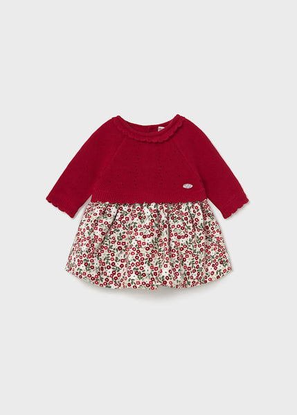 baby knit + print skirt dress