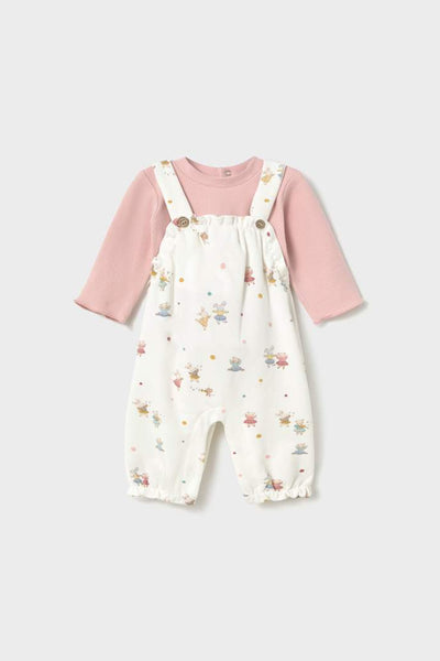 baby rib top + print overall