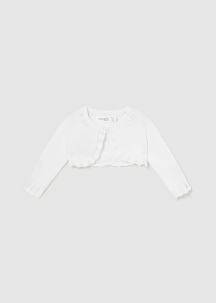 baby crochet trim bolero cardigan
