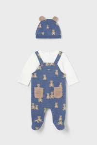 baby bear overall footie + hat