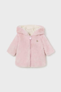 baby reversible fur hooded coat