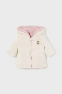 baby reversible fur hooded coat