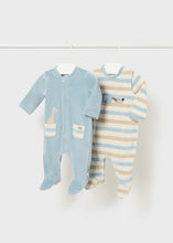 Load image into Gallery viewer, baby velour bear footie
