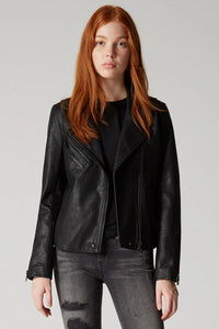 faux leather moto jacket