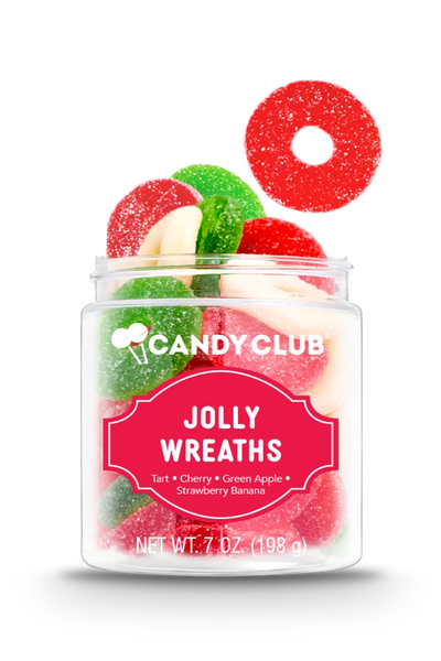 candy jar-jolly wreaths