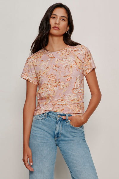paisley crew short sleeve tee