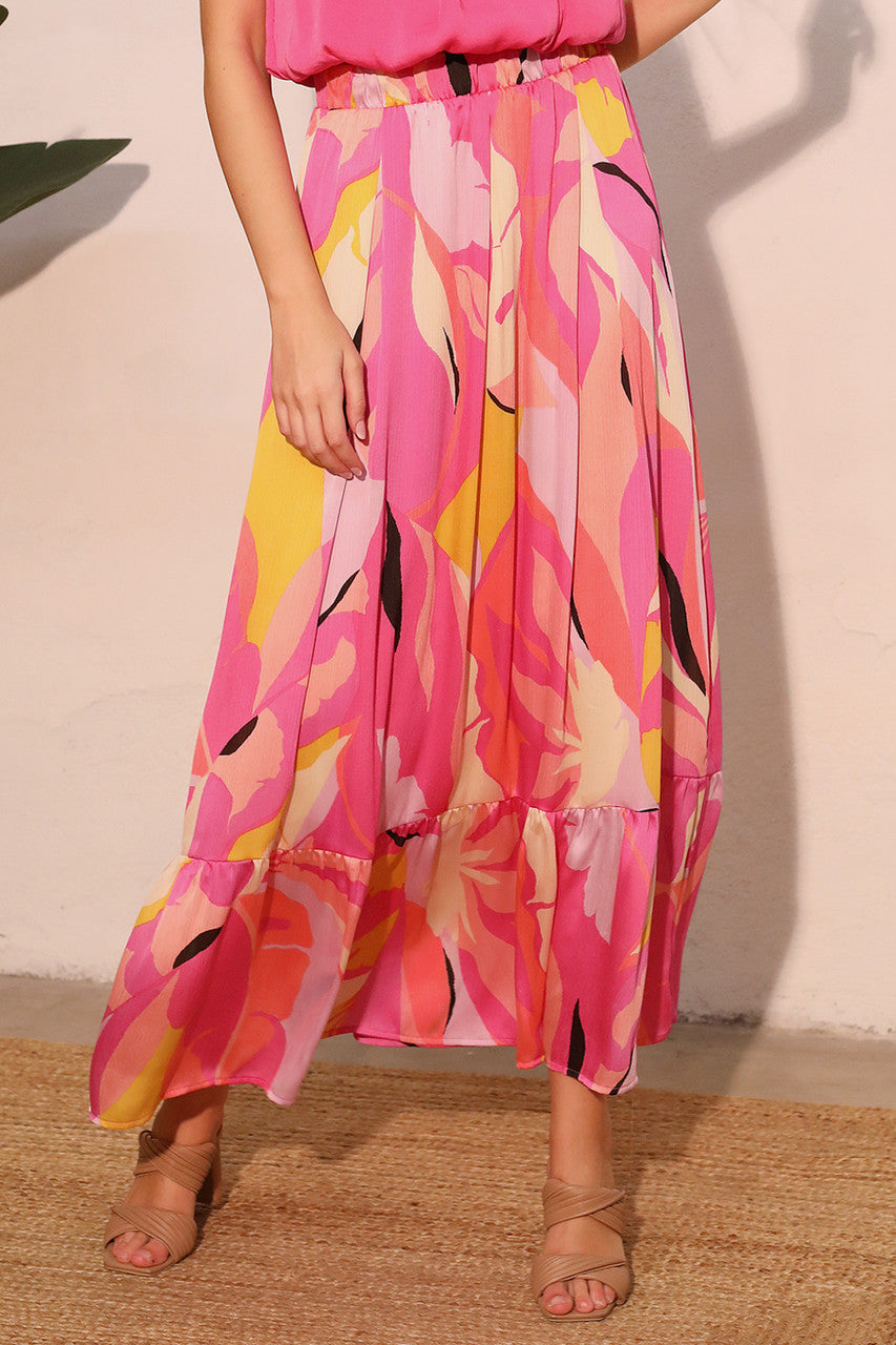 paradise tiered maxi skirt