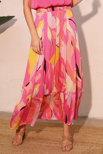 paradise tiered maxi skirt