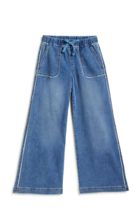 patch pocket denim pant