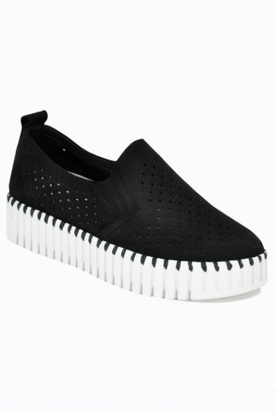 perforated platform sneaker