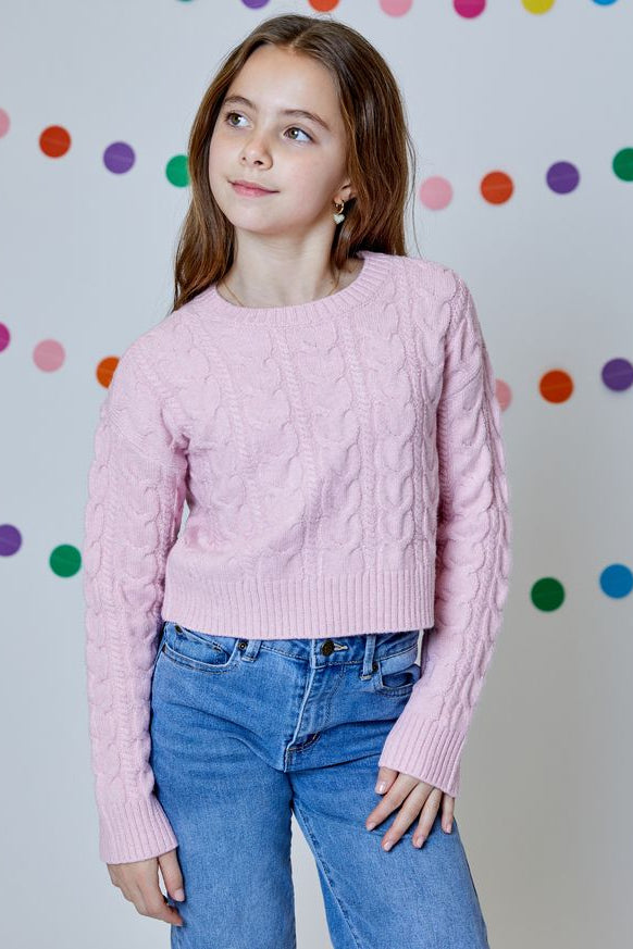 girls cable sweater
