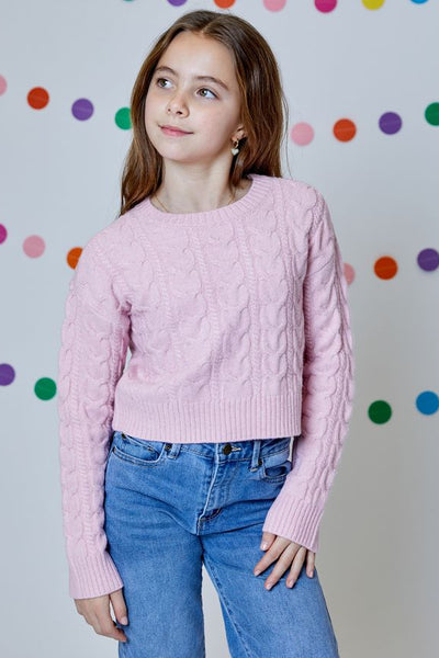 girls cable sweater