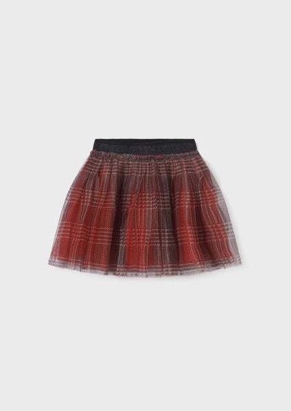 tween girl tulle plaid skirt