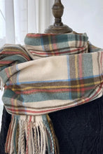 Load image into Gallery viewer, plaid tassel scarf
